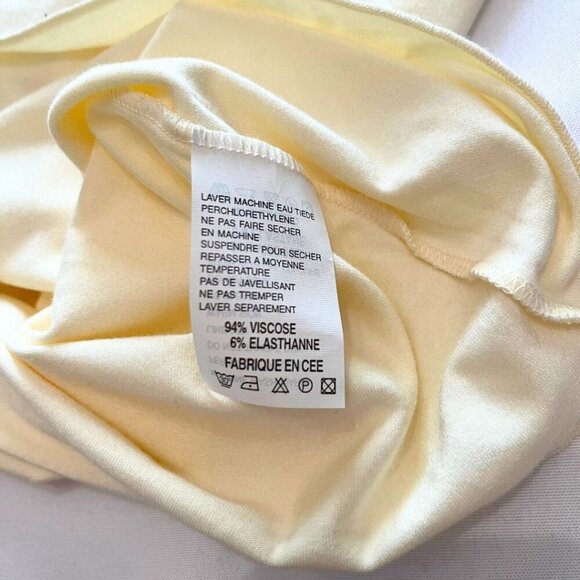 MAJESTIC WOMEN'S CREAM SCOOP NECK STRETCH JERSEY LONG TEE TOP - XS/S (TAILLE 1) - Picture 12 of 13